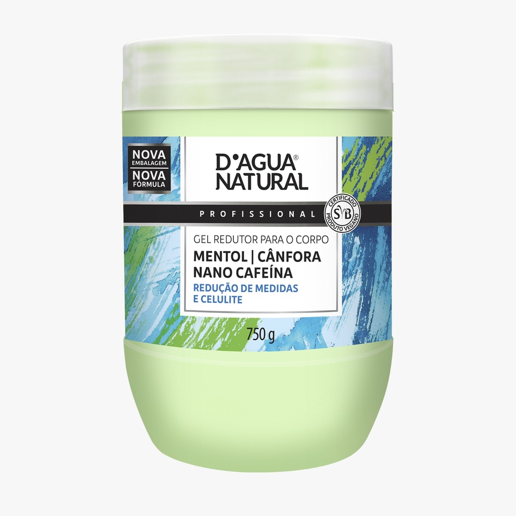 GEL REDUTOR MENTOL CANFORA E CAFEINA 750G