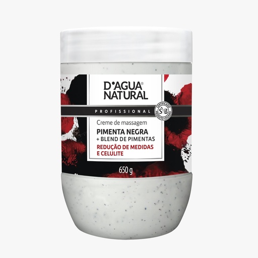 [CREME REDUTOR D'AGUA PIMENTA NEGRA] CREME MASSAGEM REDUTOR PIMENTA NEGRA D AGUA NATURAL 650G