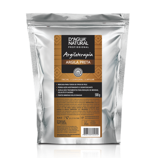 [ARGILA EM PO PRETA 500g D Água Natural] ARGILA EM PO PRETA