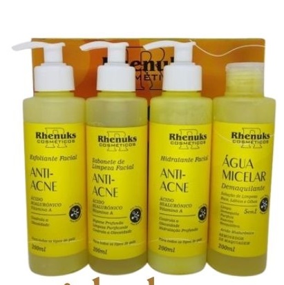 [KIT SKIN CARE- ANTI-ACNE 4 PECAS - RHENUKS 200ML] KIT SKIN CARE - ANTI-ACNE