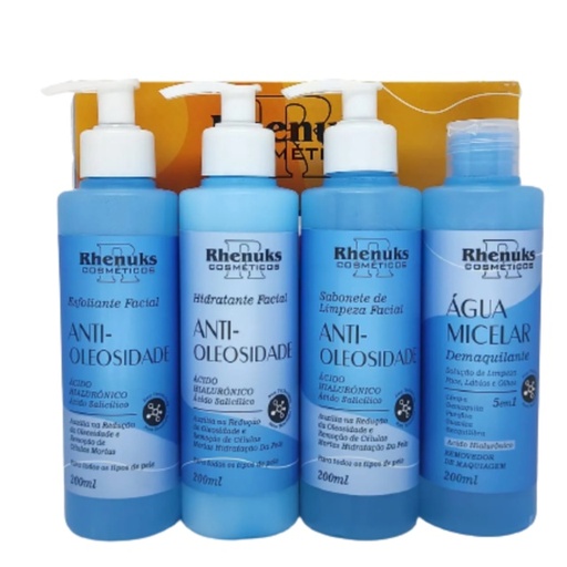 [KIT SKIN CARE - ANTI-OLEOSIDADE CARE 4 PECAS - RHENUKS 200ML] KIT SKIN CARE - ANTI-OLEOSIDADE